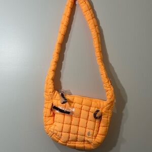 Free people quilted carryall mini baby  bright orange